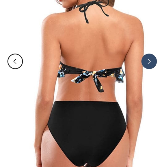 Floral Printing Flounce Ruffled Halter Bikini | Shekini - Picture 5 of 15